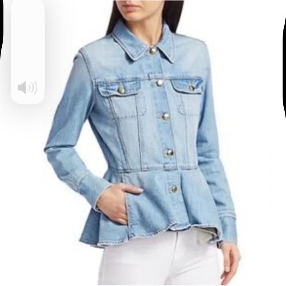 Frame flounce hem denim jacket - Picture 3 of 7